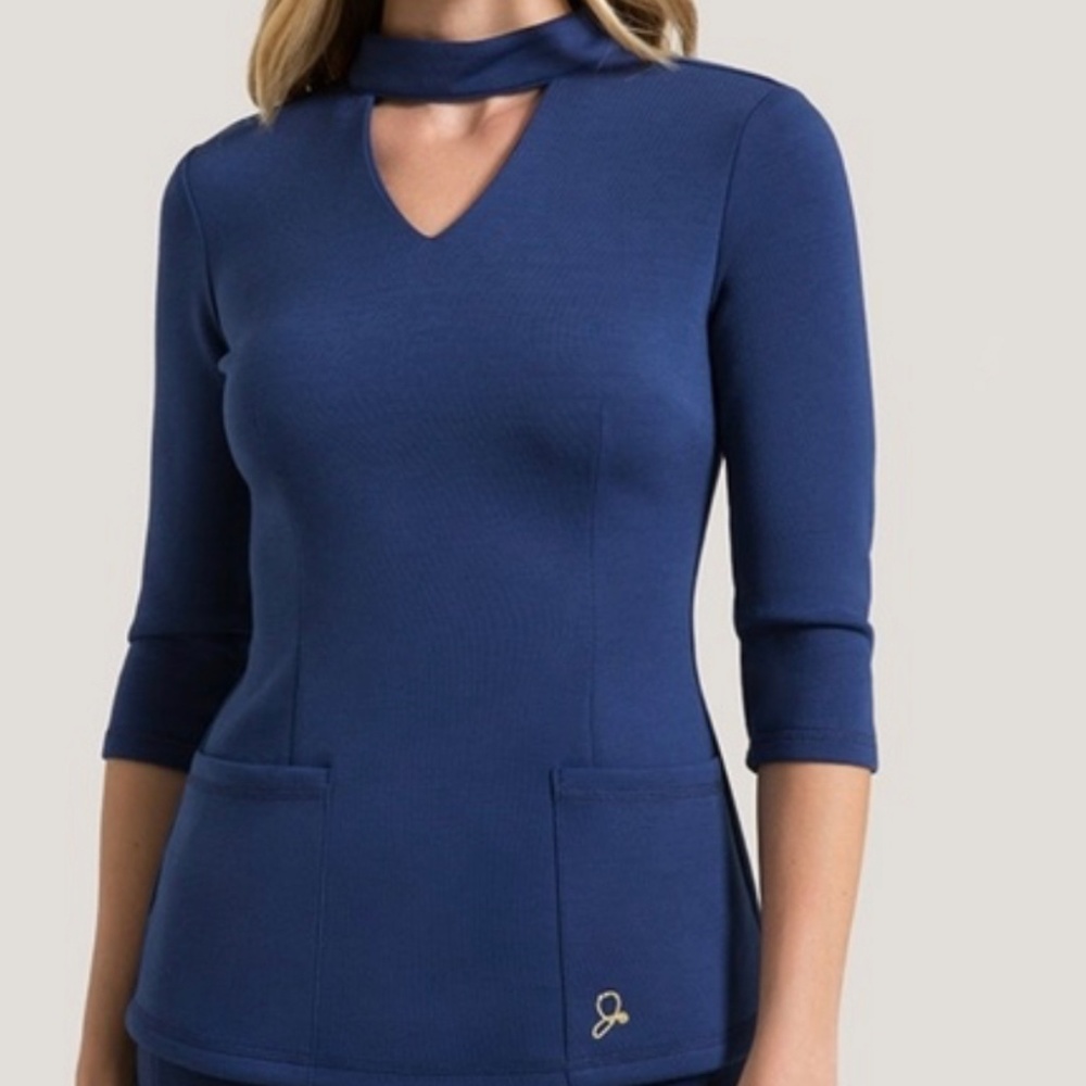 Jaanuu Navy Blue Scrub Top